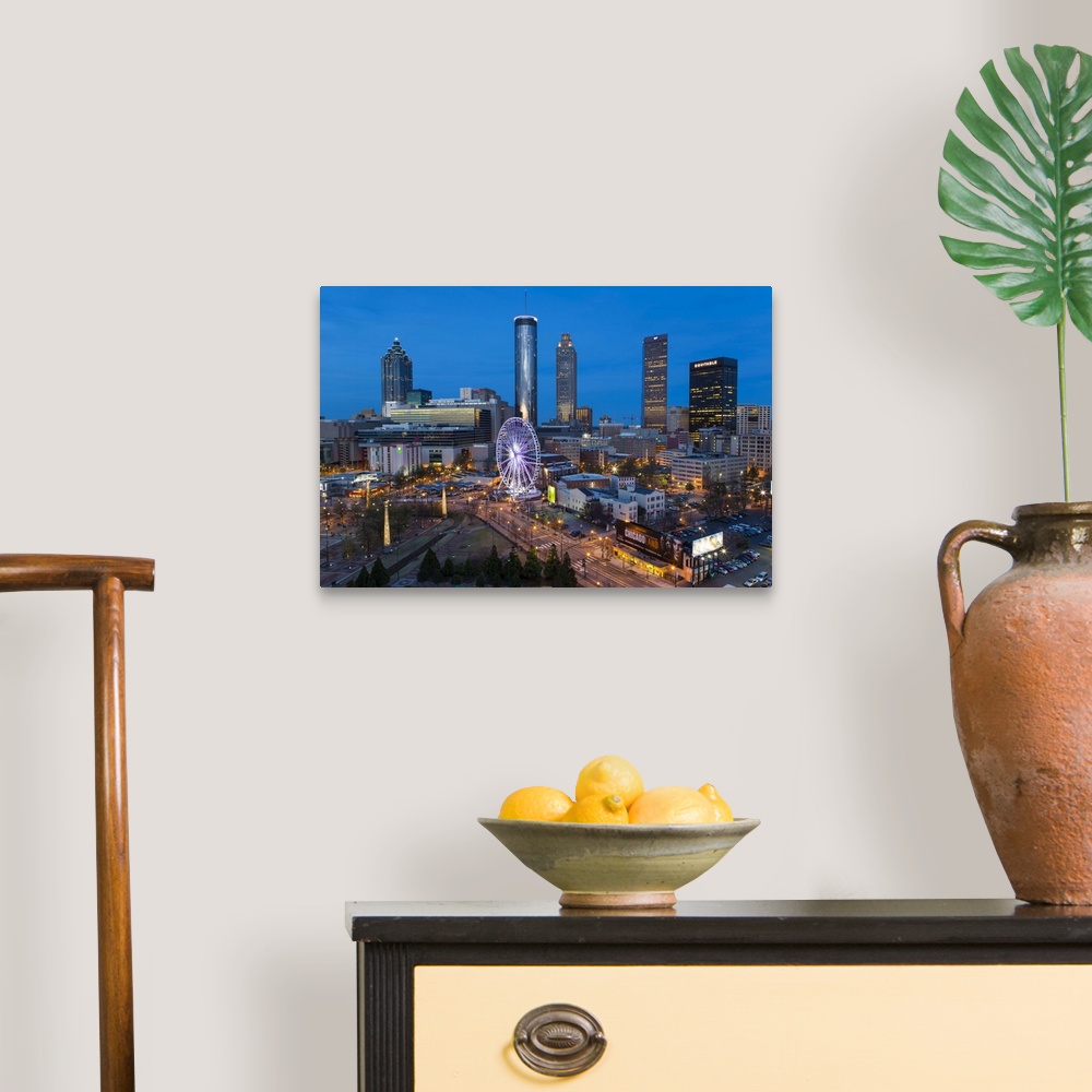 A traditional room featuring City skyline, elevated view over Downtown and the Centennial Olympic Park in Atlanta, Georgia, Un...