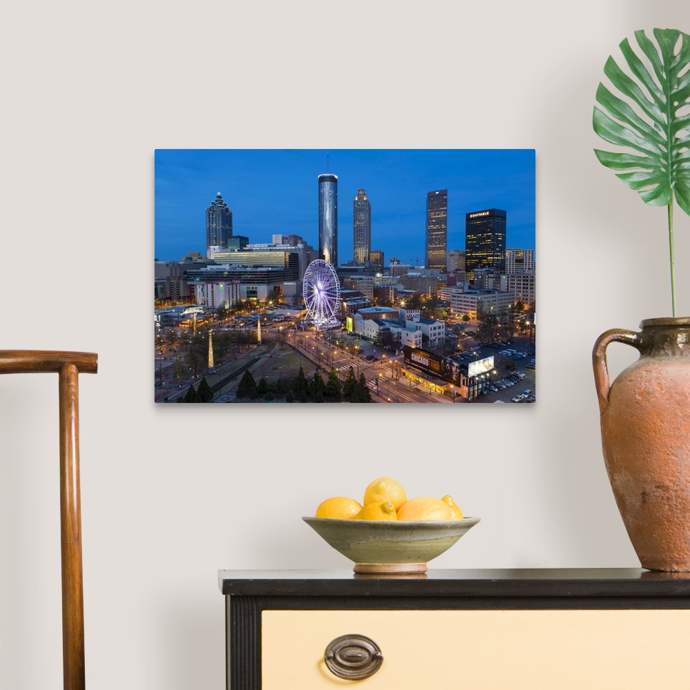 A traditional room featuring City skyline, elevated view over Downtown and the Centennial Olympic Park in Atlanta, Georgia, Un...