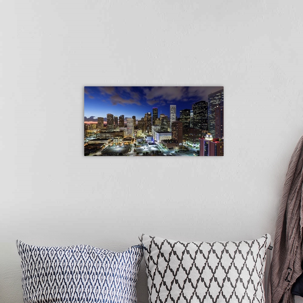 A bohemian room featuring Downtown City Skyline, Houston, Texas, United States of America