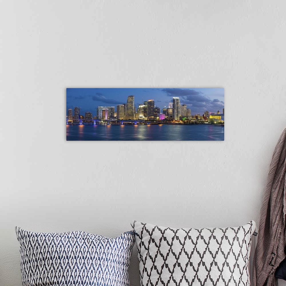 A bohemian room featuring Downtown Miami skyline, Miami, Florida, USA, North America.