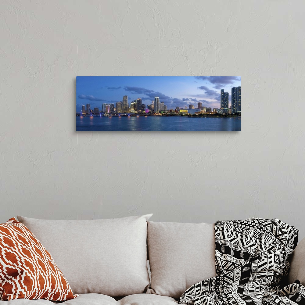 A bohemian room featuring Downtown Miami skyline, Miami, Florida, USA, North America.