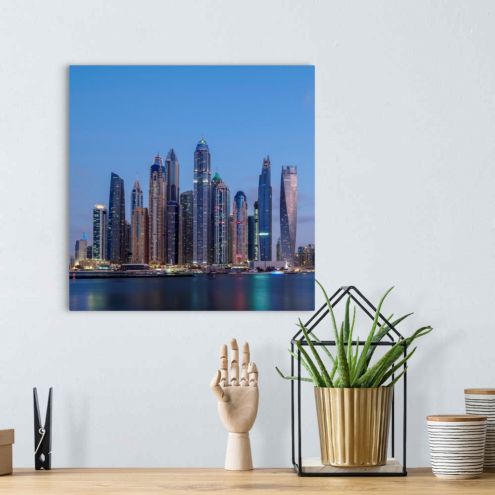 A bohemian room featuring Dubai Marina At Twilight, Dubai, United Arab Emirates