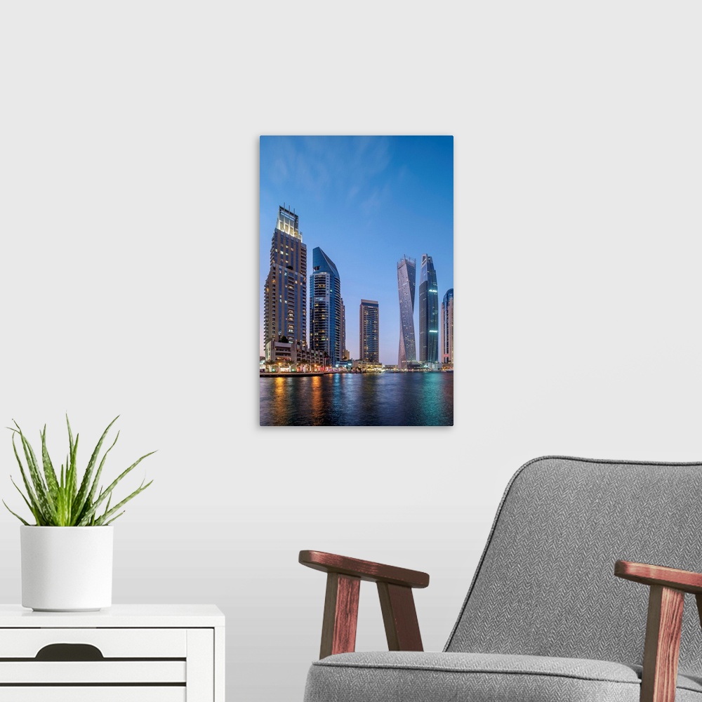 A modern room featuring Dubai Marina At Twilight, Dubai, United Arab Emirates