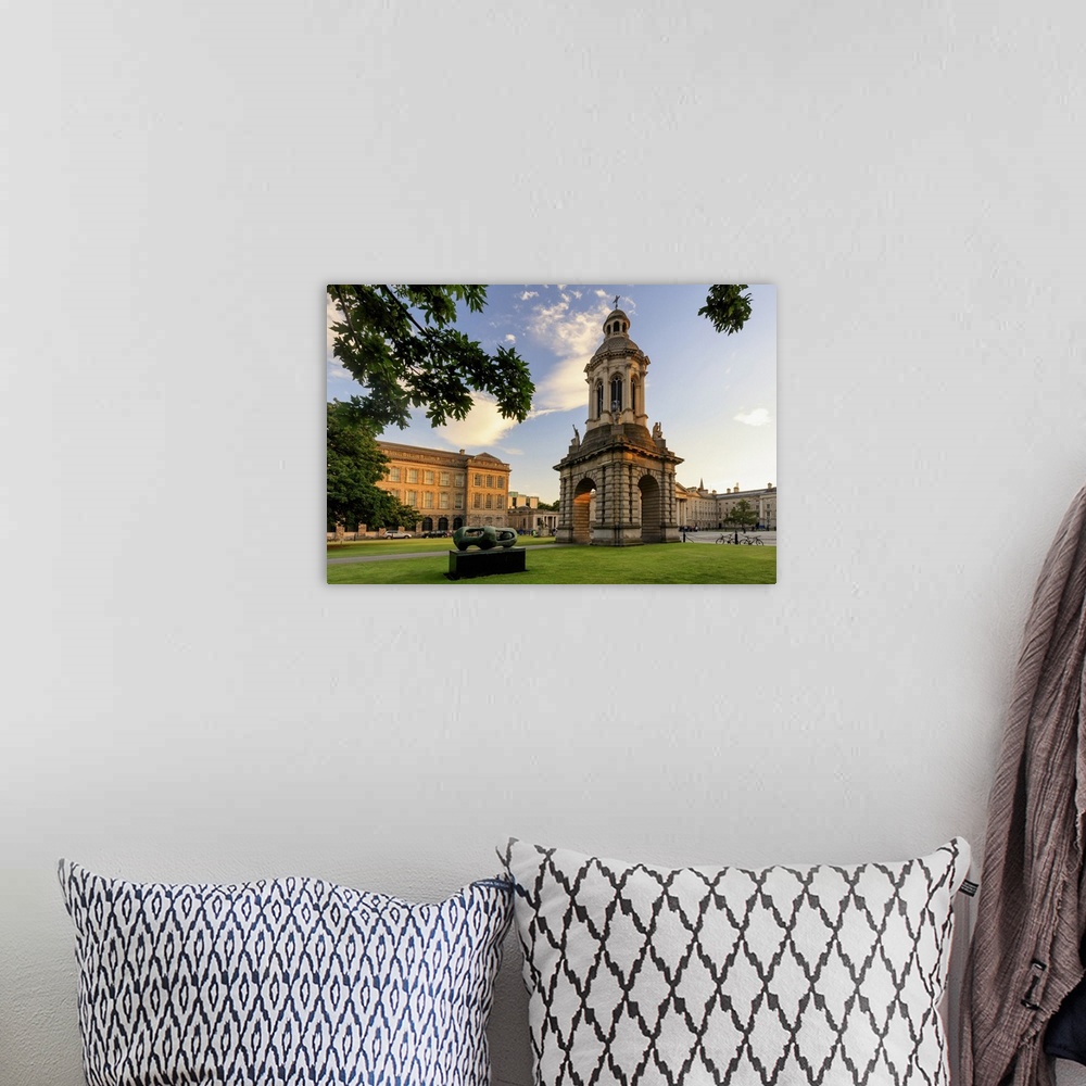 A bohemian room featuring Dublin, Ireland, Trinity College at sunset