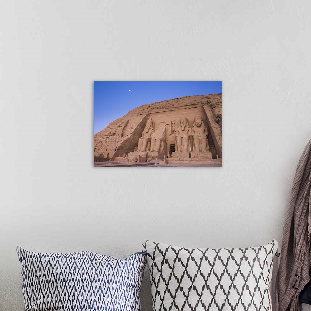 A bohemian room featuring Egypt, Abu Simbel, The Great Temple, known as Temple of Ramses II
