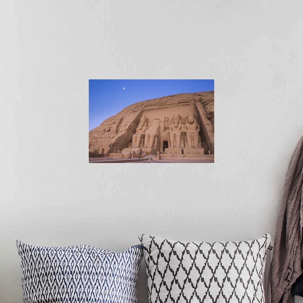 A bohemian room featuring Egypt, Abu Simbel, The Great Temple, known as Temple of Ramses II