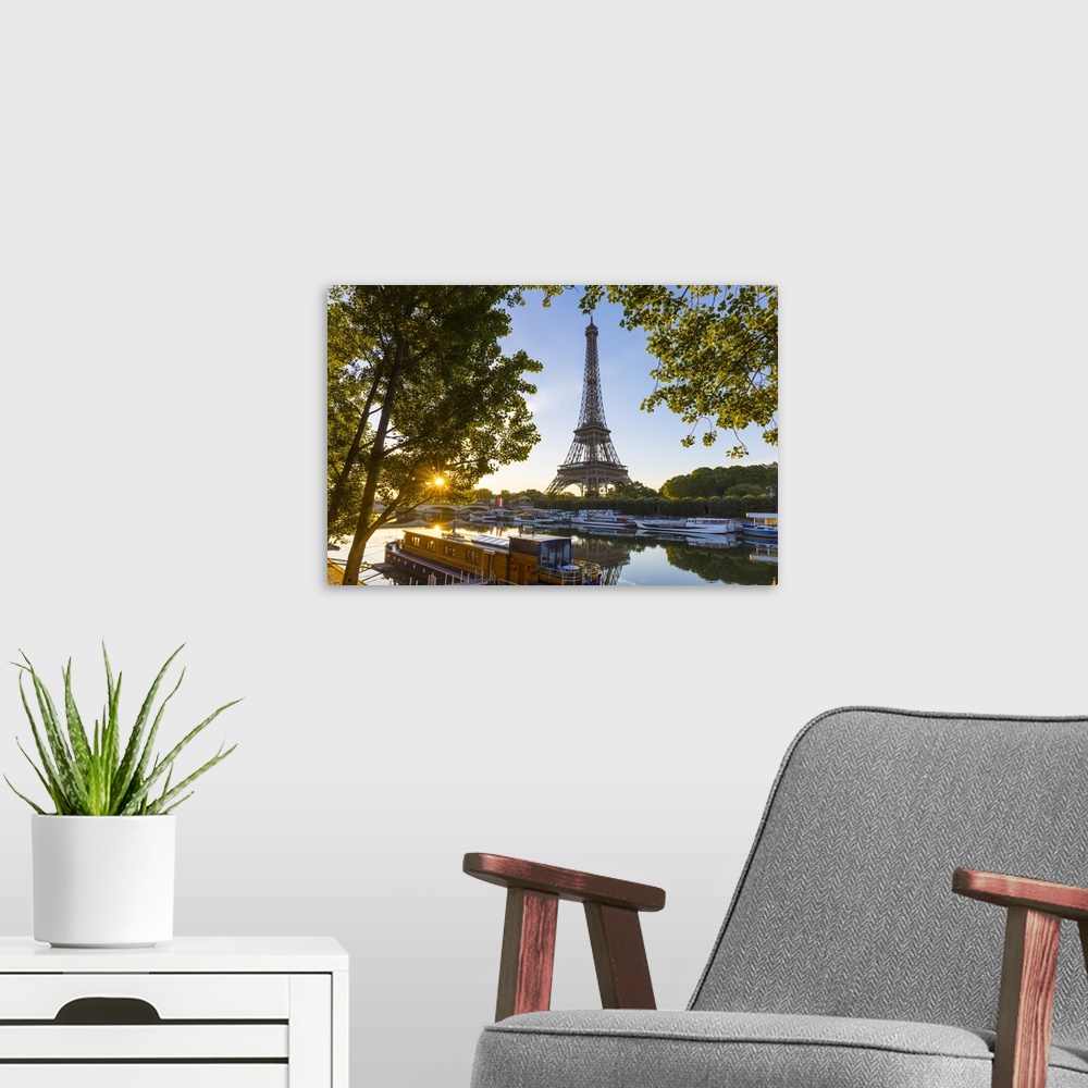 A modern room featuring Eiffel Tower, Paris, France