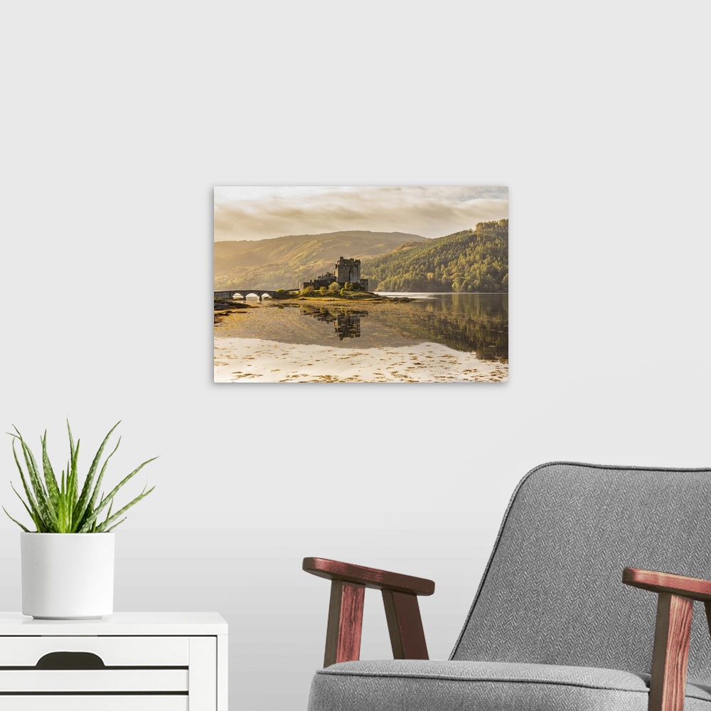 A modern room featuring Eilean Donan Castle On Loch Duich, Dornie, Scotland, UK