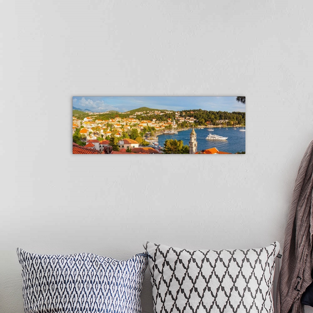 A bohemian room featuring Elevated view over picturesque harbor town of Cavtat, Cavtat, Dalmatia, Croatia