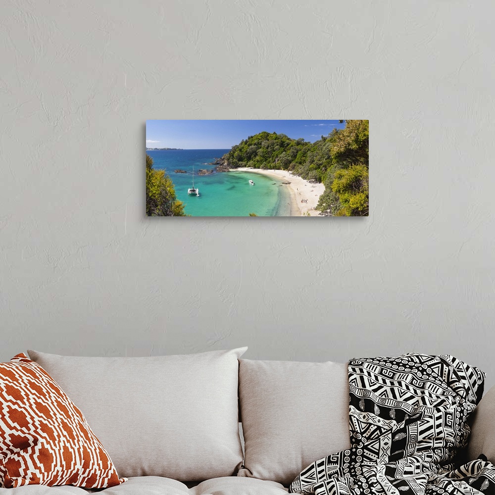 A bohemian room featuring Elevated view over Whale Bay, Tutukaka Coast, Northland, North Island, New Zealand