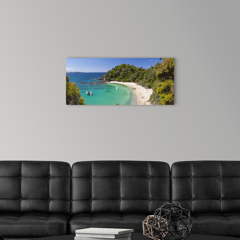 A modern room featuring Elevated view over Whale Bay, Tutukaka Coast, Northland, North Island, New Zealand