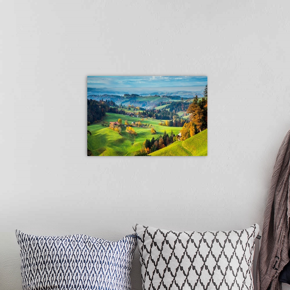 A bohemian room featuring Emmental valley, berner oberland, Switzerland.