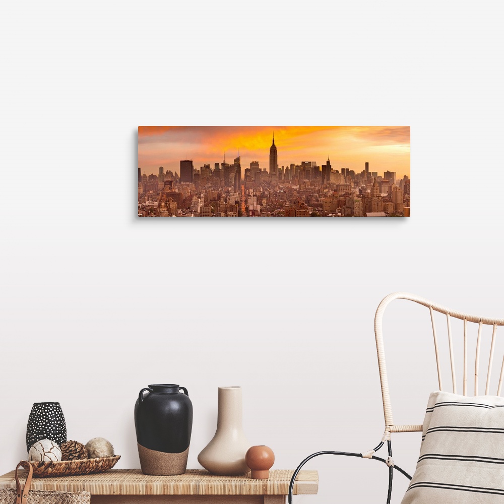 A farmhouse room featuring Empire State Building