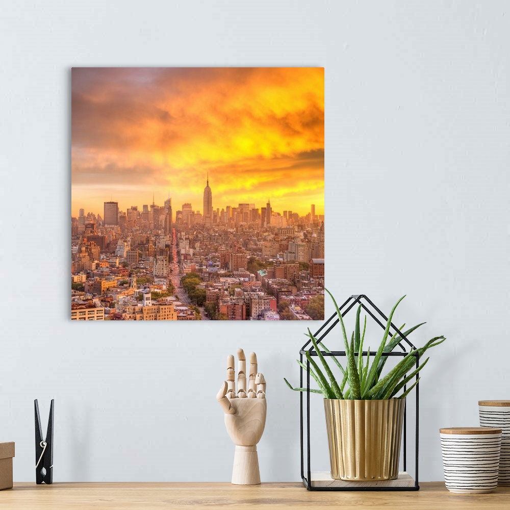 A bohemian room featuring Empire State Building & Midtown skyline, Manhattan, New York City
