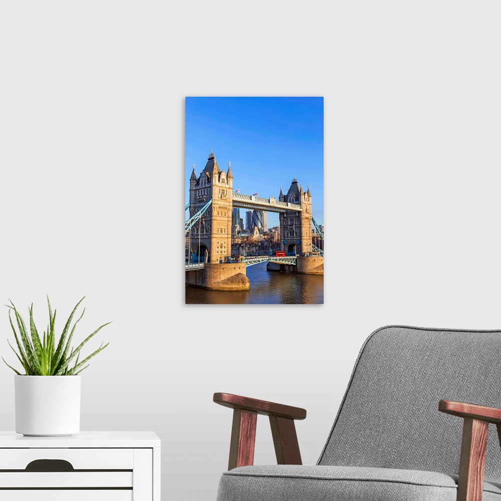 A modern room featuring England, London, Tower Bridge And City Skyline.
