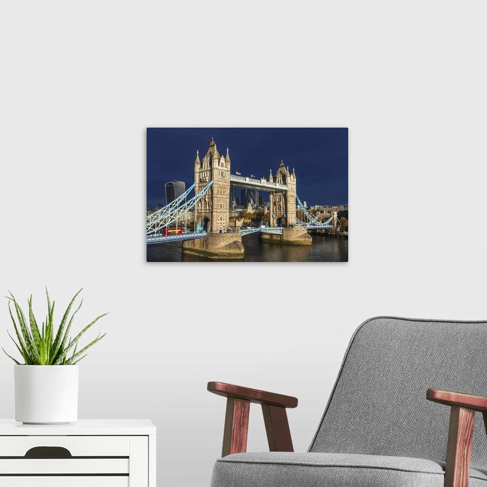 A modern room featuring England, London, Tower Bridge and The City of London Skyline