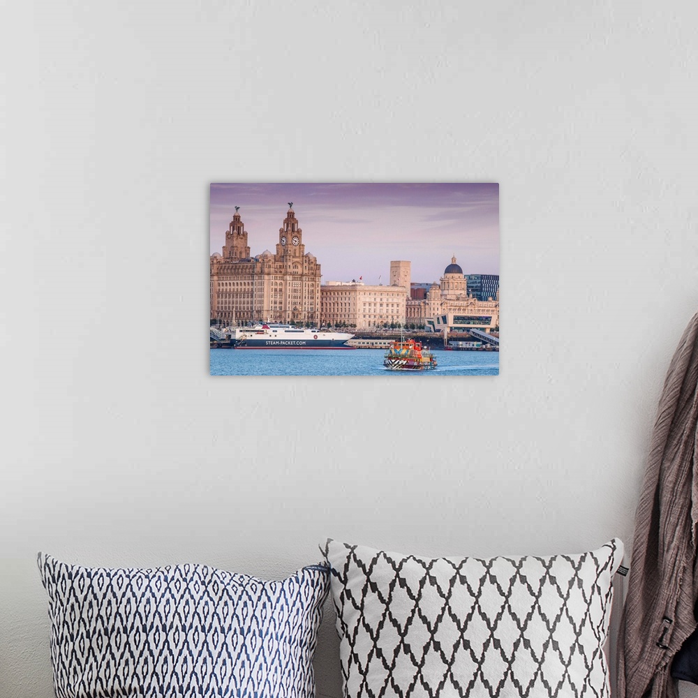 A bohemian room featuring United Kingdom, England, Merseyside, Liverpool, Mersey ferry and Liverpool skyline, the only Dazz...
