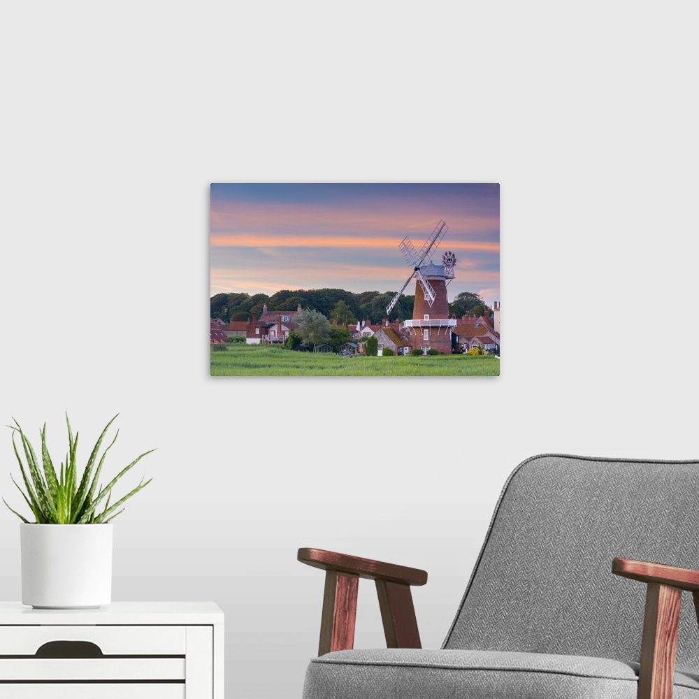 A modern room featuring UK, England, Norfolk, North Norfolk, Cley-next-the-Sea, Cley Windmill.