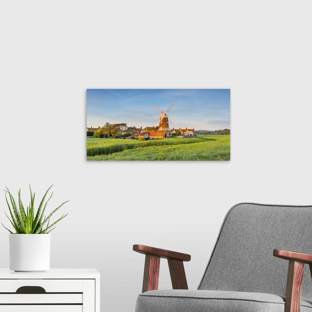 A modern room featuring UK, England, Norfolk, North Norfolk, Cley-next-the-Sea, Cley Windmill.
