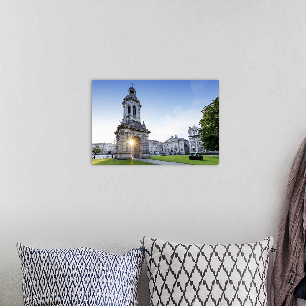 A bohemian room featuring Europe, Dublin, Trinity college at sunset