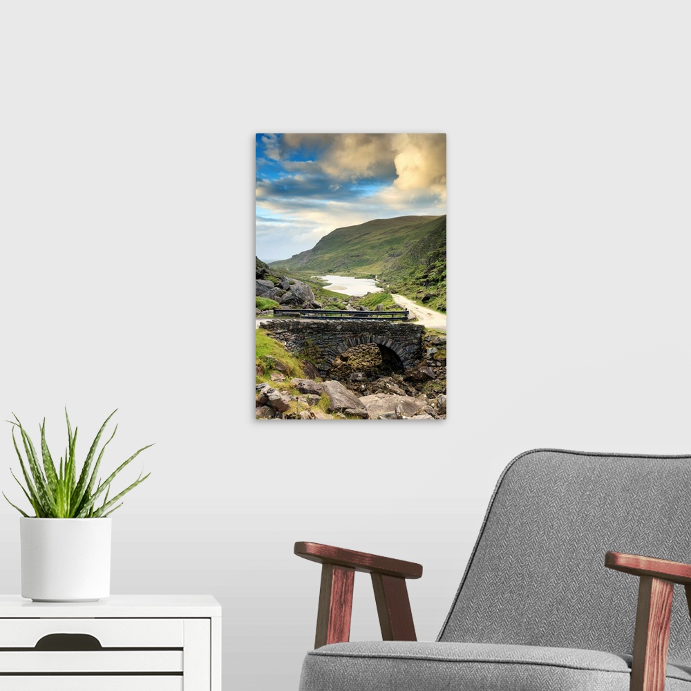 A modern room featuring Europe, Ireland, ring of Kerry, Gap of Dunloe at sunset