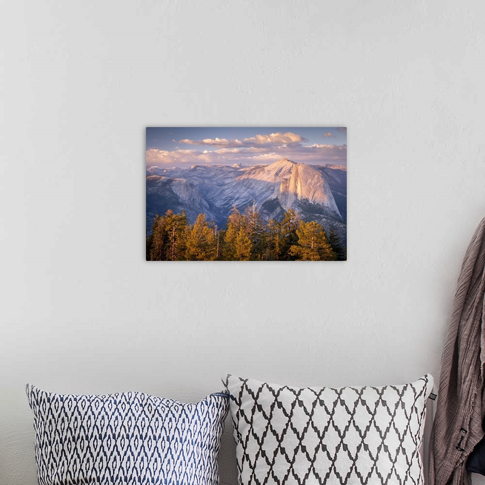 A bohemian room featuring Evening light over Half Dome and Yosemite Valley from Sentinel Dome, Yosemite National Park, Cali...