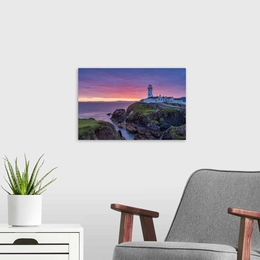 A modern room featuring Fanad Lighthouse at Sunrise, County Donegal, Ireland