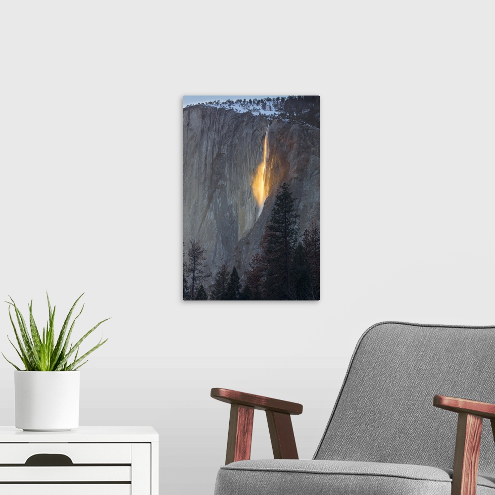 A modern room featuring Firefalls, California, Yosemite, USA