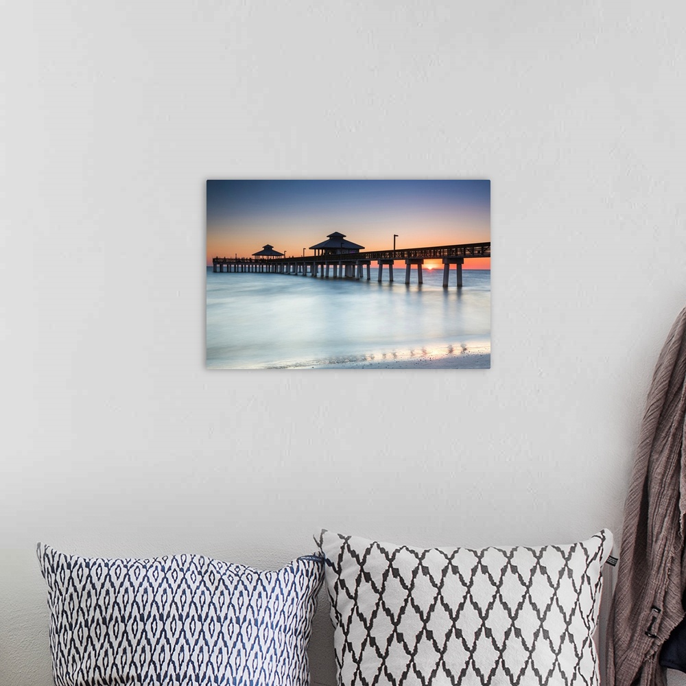 A bohemian room featuring Fort Myers Pier At Sunset, Florida, USA