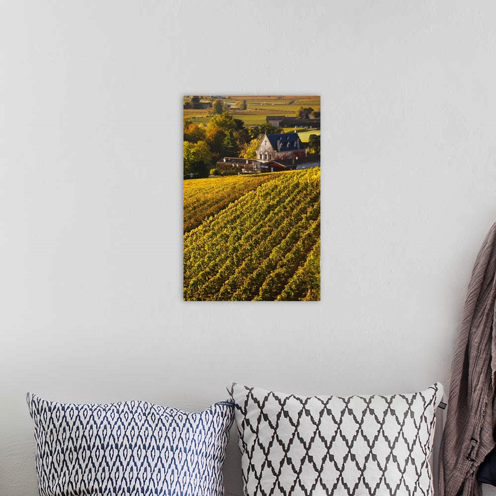 A bohemian room featuring France, Aquitaine Region, Gironde Department, St-Emilion, wine town, UNESCO-listed vineyards