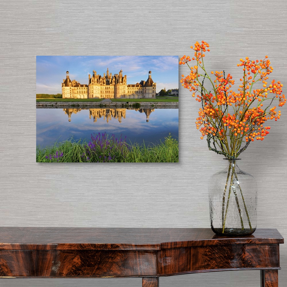A traditional room featuring France, Loire valley, Chateau de Chambord, detail of towers
