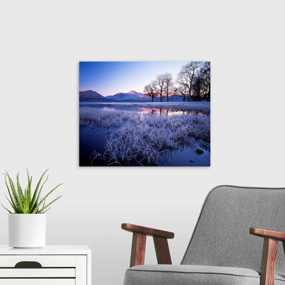 A modern room featuring Frost On Derwent Water, Lake District National Park, Cumbria, England