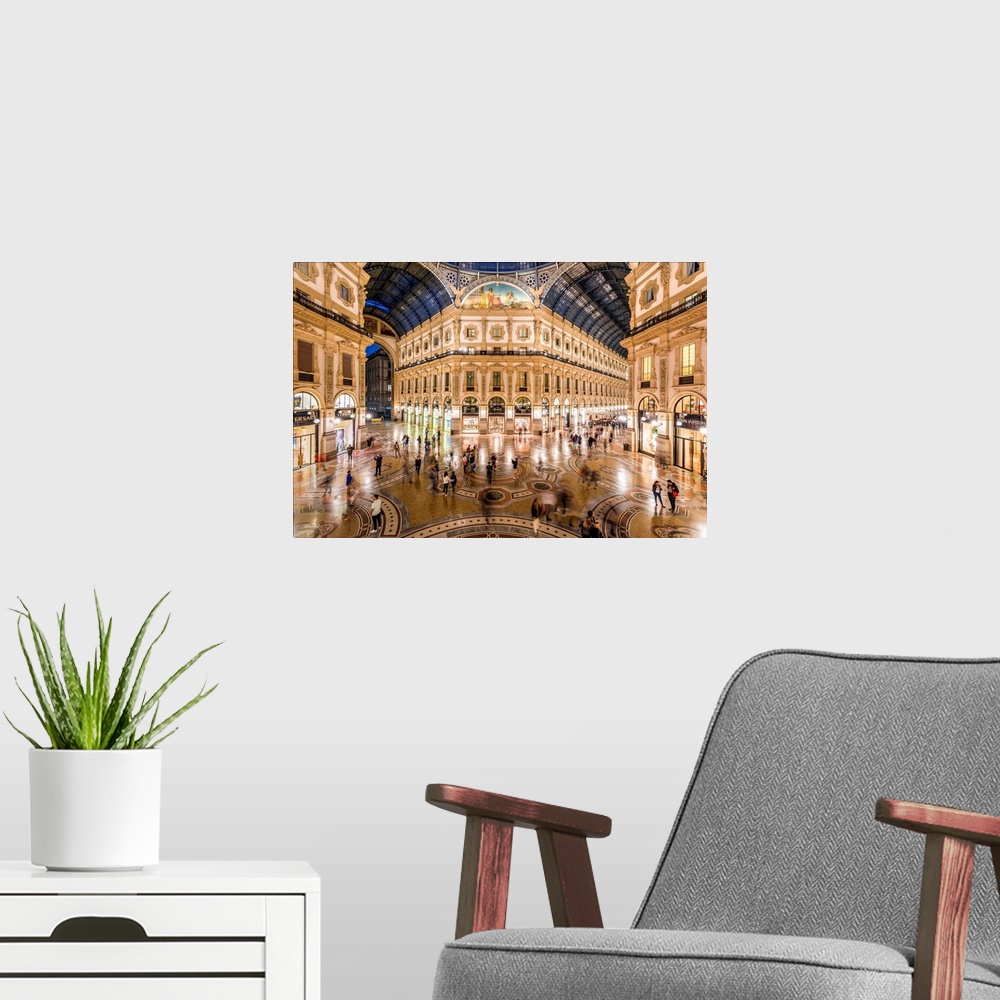 A modern room featuring Galleria Vittorio Emanuele II shopping mall, Milan, Lombardy, Italy