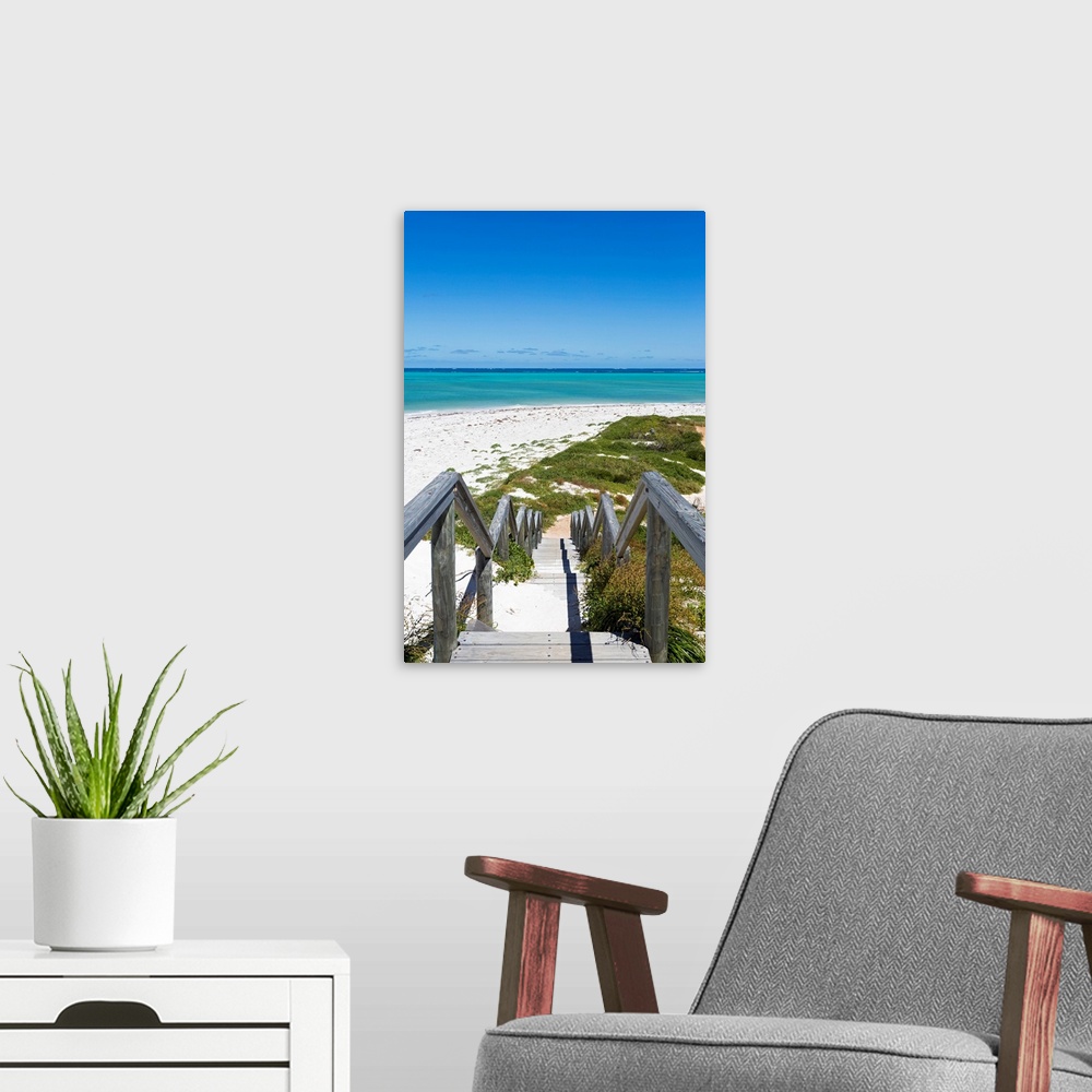 A modern room featuring Geraldton Beach, Western Australia.