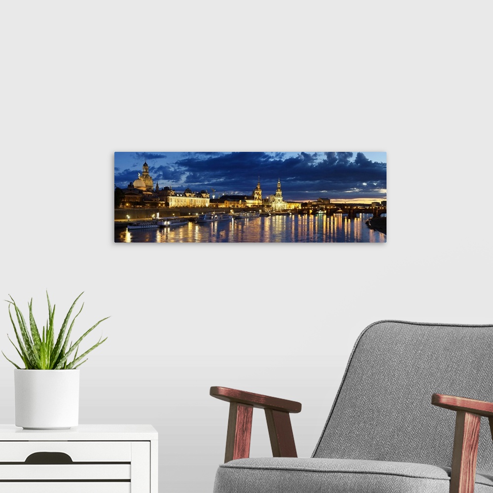 A modern room featuring Germany, Saxony, Dresden, Elbe River and Old town skyline