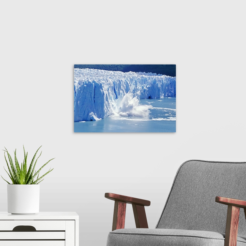 A modern room featuring Glacier ice melting and icebergs, Moreno Glacier, Patagonia, Argentina, South America