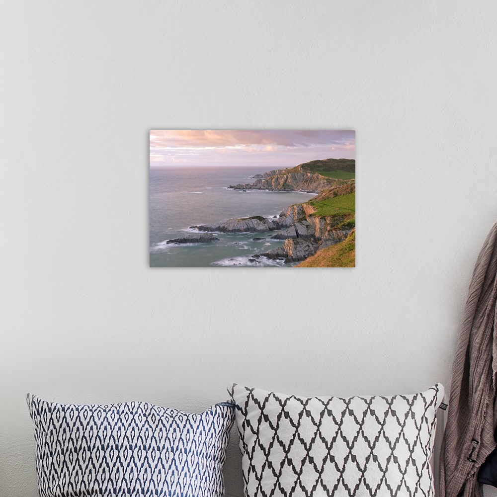 A bohemian room featuring Glorius evening light on the North Devon coast near Ilfracombe, England. Spring (May)