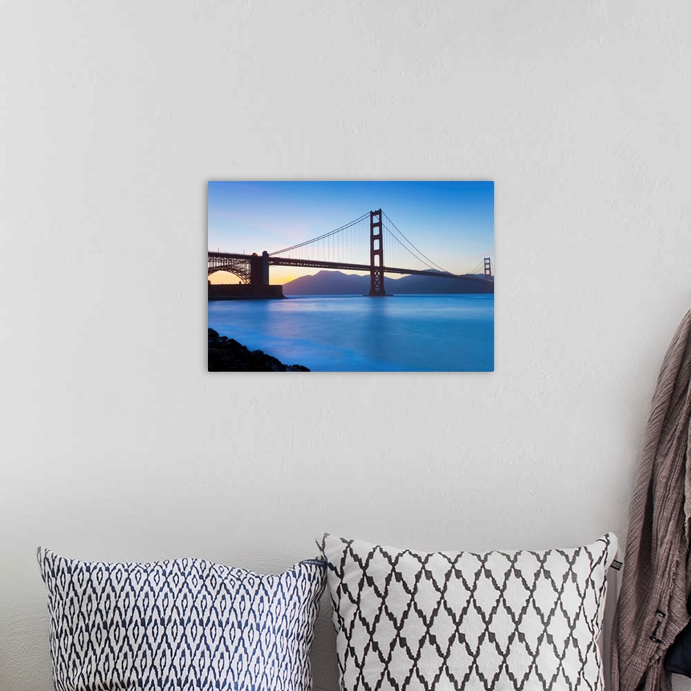 A bohemian room featuring Golden Gate Bridge, San Francisco, California, USA