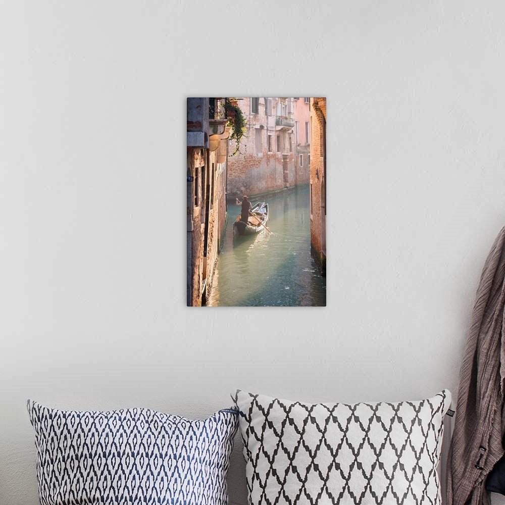 A bohemian room featuring Gondola And Gondolier In A Small Venetian Canal, Venice, Veneto, Italy