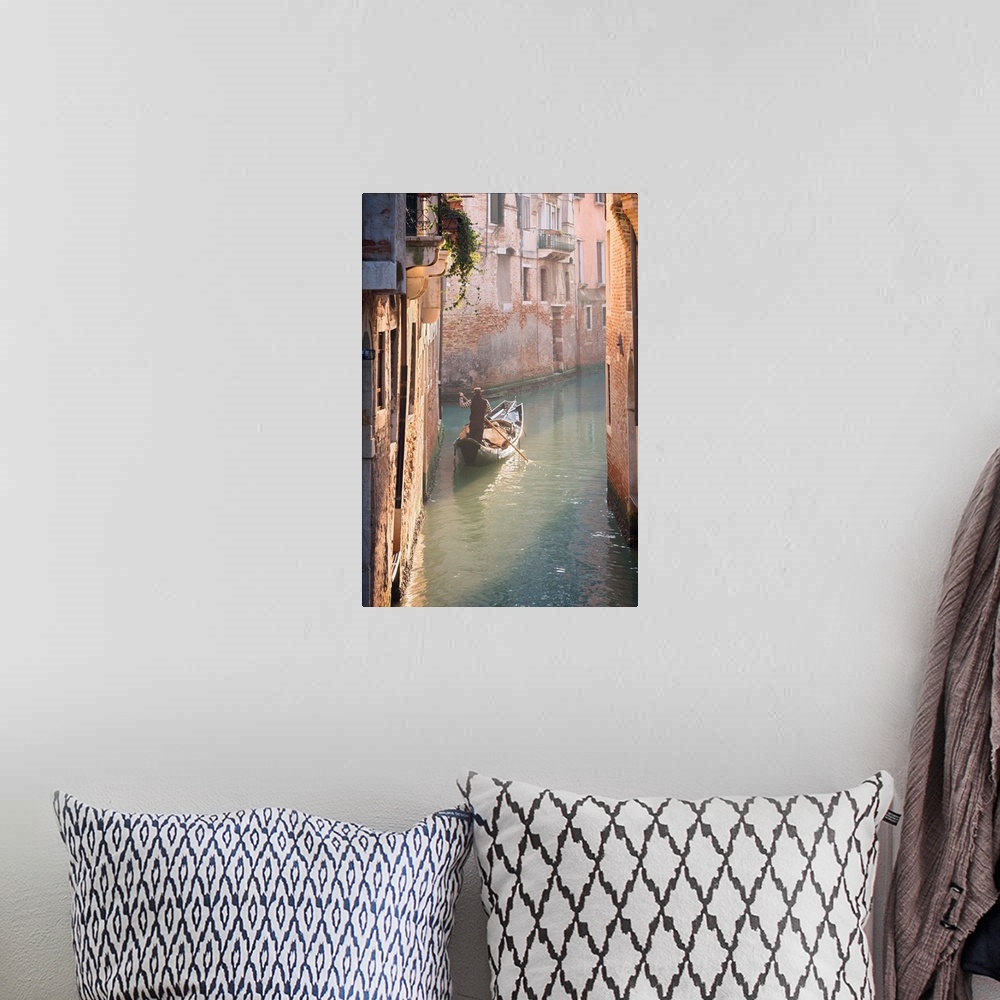 A bohemian room featuring Gondola And Gondolier In A Small Venetian Canal, Venice, Veneto, Italy