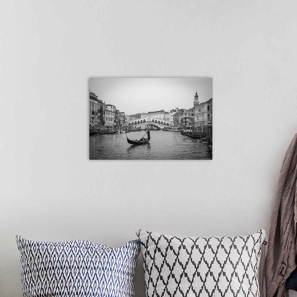 A bohemian room featuring Gondola & Rialto Bridge, Grand Canal, Venice, Veneto, Italy