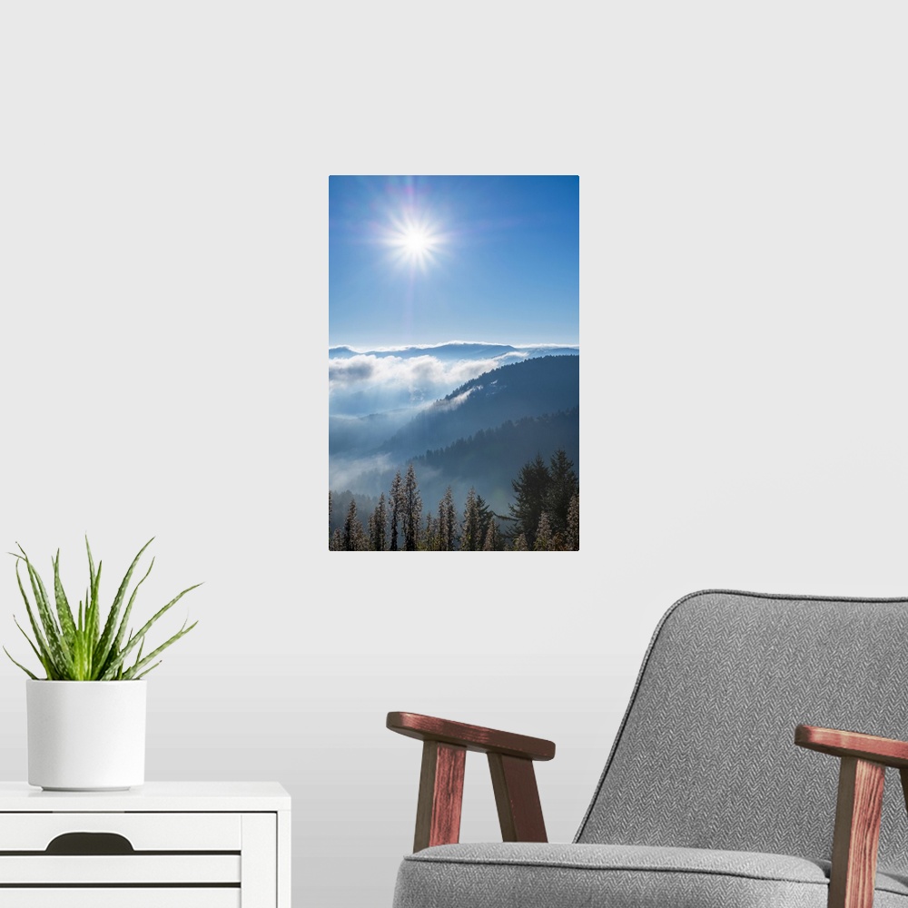 A modern room featuring United States, North Carolina, Jackson County. Great Smoky Mountains from Richland Balsam, Blue R...