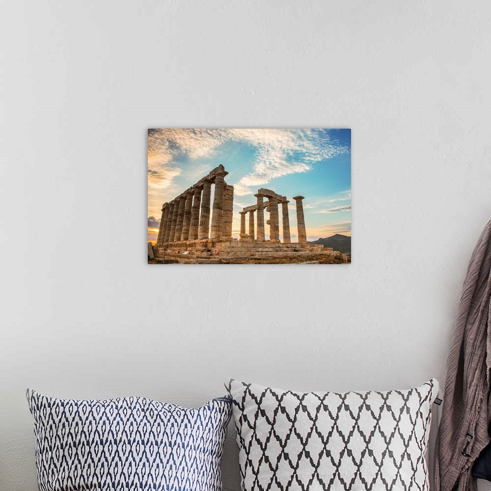 A bohemian room featuring Greece, Attica, Cape Sounion, Temple of Poseidon.
