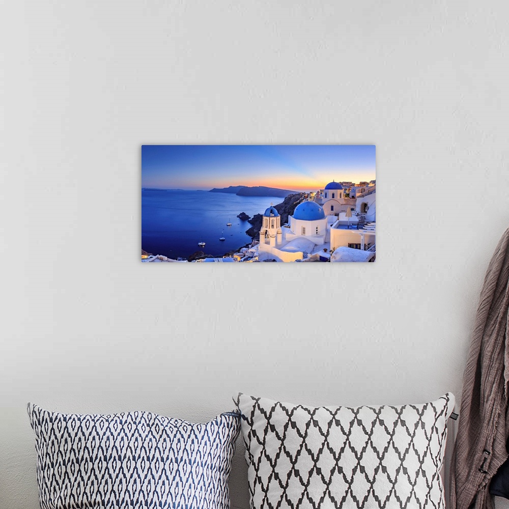A bohemian room featuring Greece, Cyclades, Oia town and Santorini Caldera