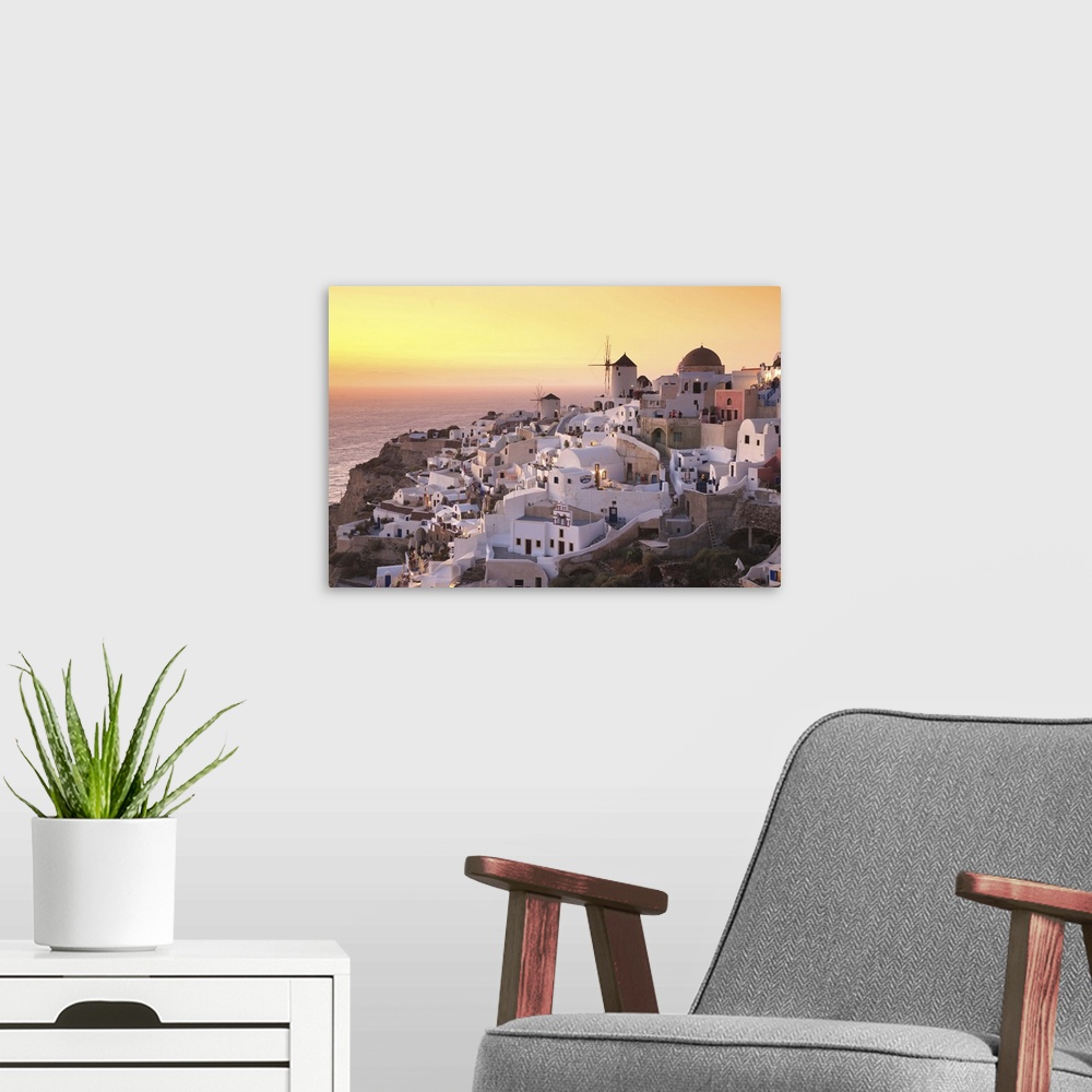 A modern room featuring Greece, Cyclades, Santorini, Oia Town and Santorini Caldera