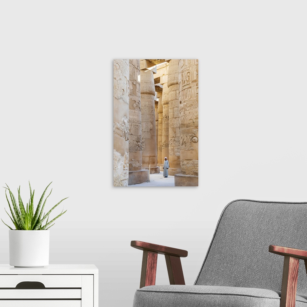 A modern room featuring Guardian at the Karnak Temple, Luxor, Egypt, Africa