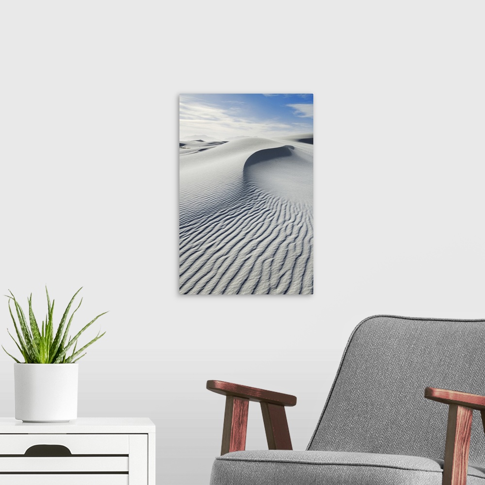A modern room featuring Gypsum desert White Sands. USA, New Mexico, Otero, White Sands. Chihuahua Desert, White Sands Nat...
