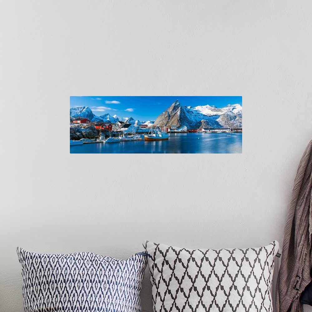 A bohemian room featuring Hamnoy Harbour, Lofoten Islands, Norway