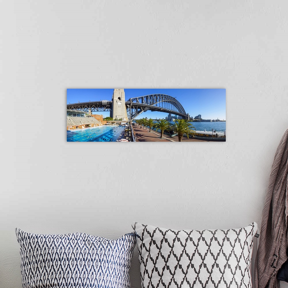 A bohemian room featuring Harbour Bridge, Darling Harbour, Sydney, New South Wales, Australia.