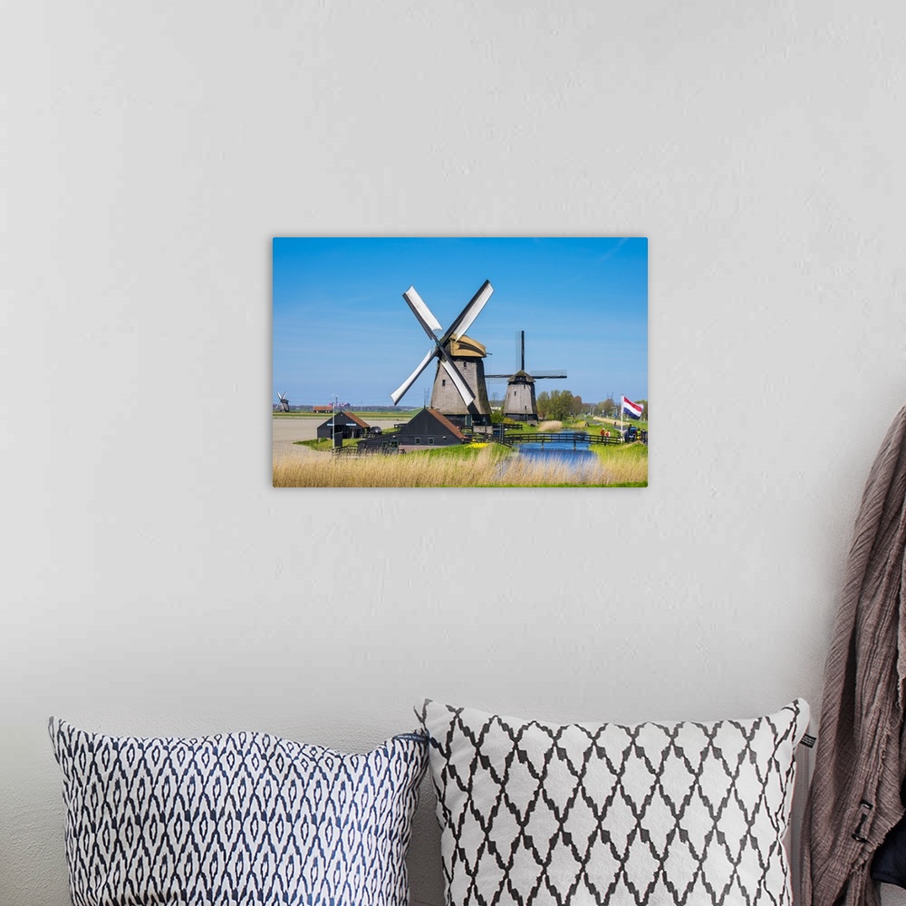 A bohemian room featuring Netherlands, North Holland, Schermerhorn. Historic windmills at Museummolen Schermerhorn, Scherme...